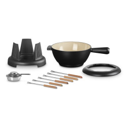 SET FONDUTA IN GHISA VETRIFICATA NERO MATT