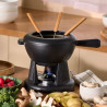 MATT BLACK VITRIFIED CAST IRON FONDUE SET