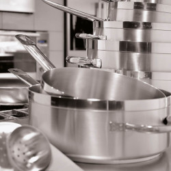 CASSERUOLA ALTA 2 MANICI, INOX SERIE 1100