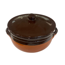 LOW CERAMIC CASSEROLE WITH LID, TOSCA