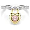 IDYLLIA PINK HEART RING MIX OF FINISHES
