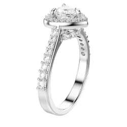 ANELLO UNA ANGELIC CUORE, BIANCO, PLACCATO RODIO