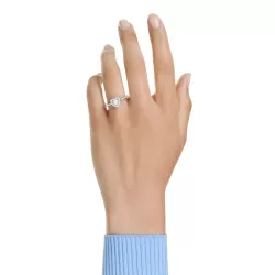 ANELLO UNA ANGELIC CUORE, BIANCO, PLACCATO RODIO