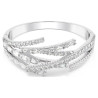 MATRIX MIXED CUT BANGLE, WHITE, RHODIUM PLATED