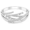 MATRIX MIXED CUT BANGLE, WHITE, RHODIUM PLATED