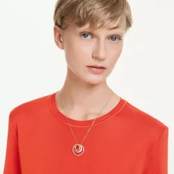 HYPERBOLA WHITE AND GOLD NECKLACE, 5740410