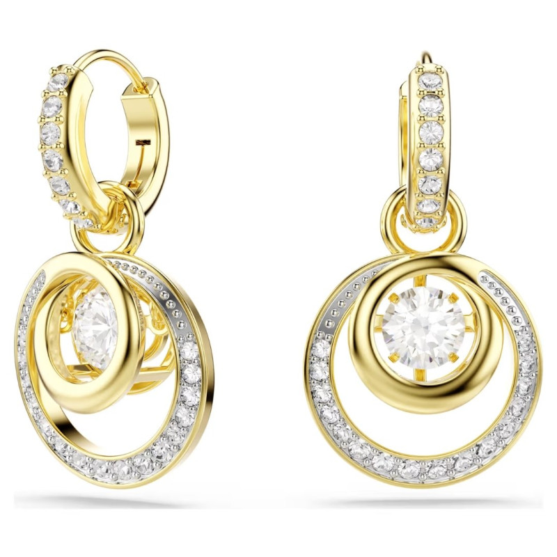 PENDANT EARRINGS HYPERBOLA, WHITE & GOLD 5738249