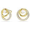 HYPERBOLA STUD EARRINGS, WHITE & GOLD 5740407