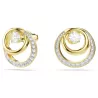 HYPERBOLA STUD EARRINGS, WHITE & GOLD 5740407