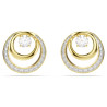 HYPERBOLA STUD EARRINGS, WHITE & GOLD 5740407