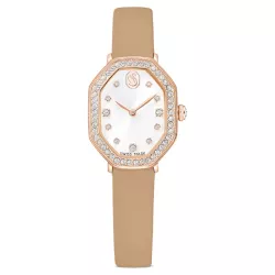 DEXTERA OCTAGON WATCH, LEATHER STRAP