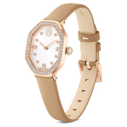 DEXTERA OCTAGON WATCH, LEATHER STRAP