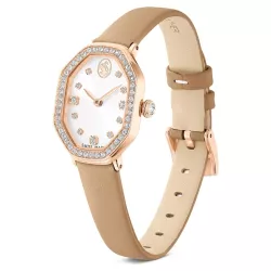 DEXTERA OCTAGON WATCH, LEATHER STRAP