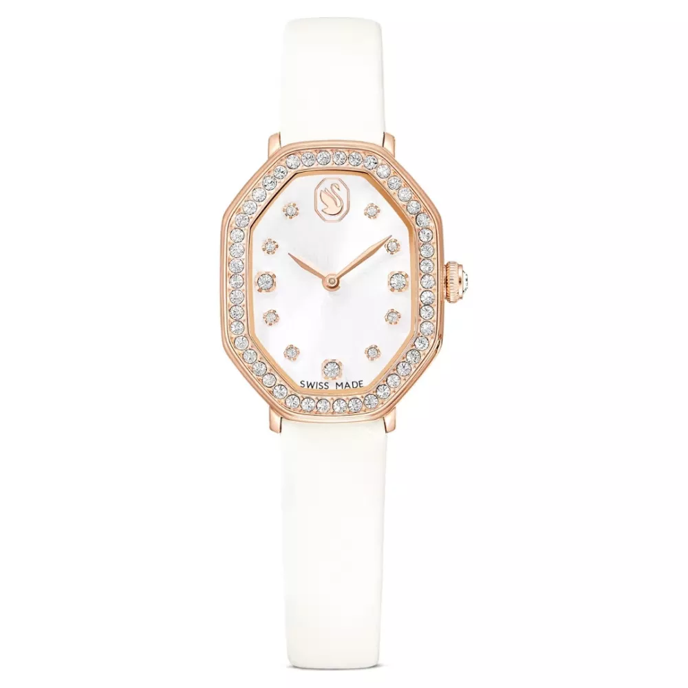 DEXTERA OCTAGON WATCH, LEATHER STRAP