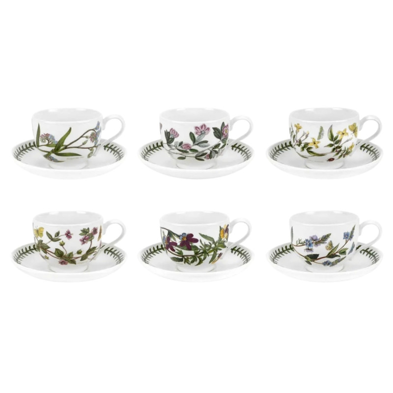 SET OF 6 TEA CUPS WITH SAUCER BOTANIC GARDEN BG04107