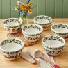 SET OF 6 SALAD BOWLS 18 CM BOTANIC GARDEN BG78806