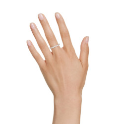 MATRIX VITTORE RING, ROUND CUT, SILVER TONE PLATED