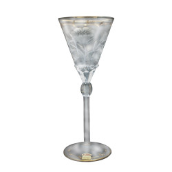 WINE GLASS, GOLD PAULA, 7002 / PO / DEC.ROSE