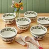 SET OF 6 SALAD BOWLS 18 CM BOTANIC GARDEN BG78806