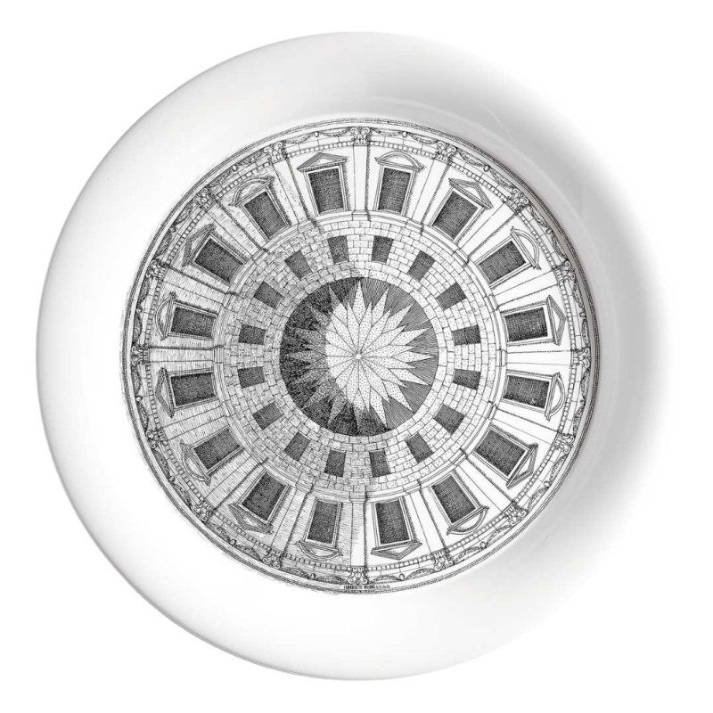 ROUND TRAY 40 CM, CORTILE, WHITE & BLACK