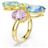 GEMA COCKTAIL RING, MIXED CUT, MULTICOLOR GOLD PLATED