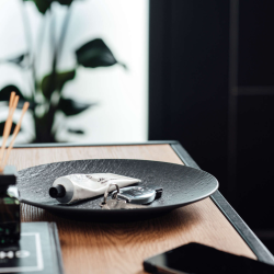 PIATTO GOURMET 25 CM, MANUFACTURE ROCK NERO