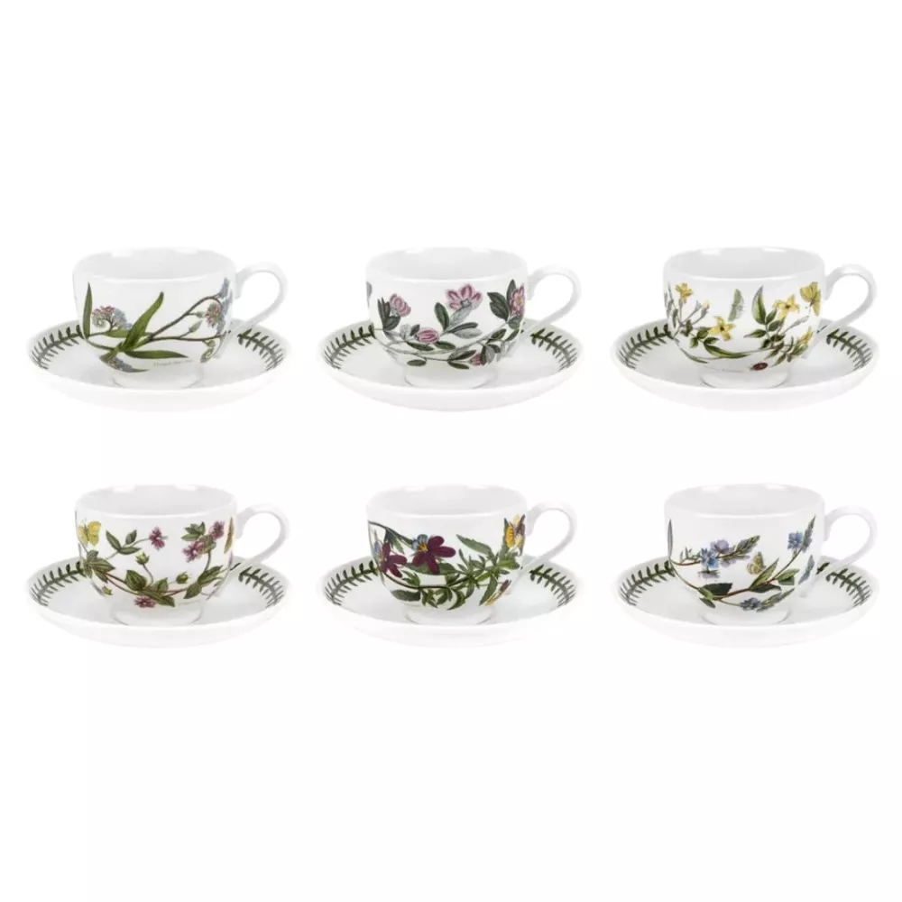 SET OF 6 TEA CUPS WITH SAUCER BOTANIC GARDEN BG04107