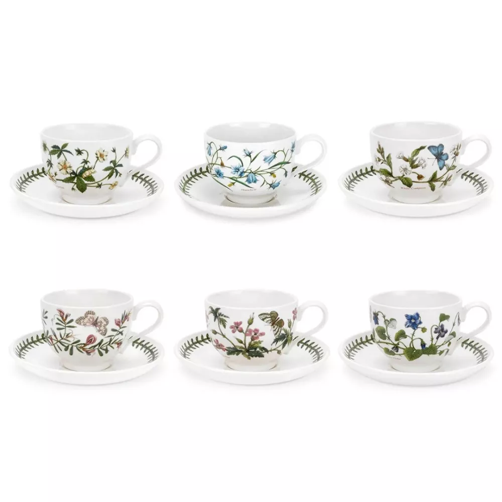 SET OF 6 BOTANIC GARDEN BREAKFAST CUPS WITH SAUCER BG04557
