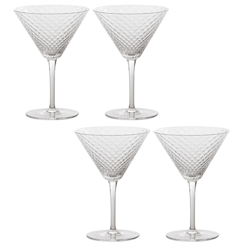 SET 4 CALICI MARTINI, VENEZIANO MIXOLOGY TRASPARENTE