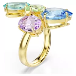 GEMA COCKTAIL RING, MIXED CUT, MULTICOLOR GOLD PLATED