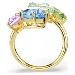 GEMA COCKTAIL RING, MIXED CUT, MULTICOLOR GOLD PLATED