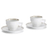 SET OF 2 TEA CUPS WITH SAUCER, ARCADIA GOLD & PLATINUM
