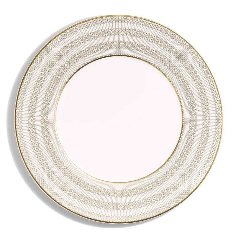 SET OF 2 FLAT PLATES 27 CM, ARCADIA GOLD AND PLATINUM