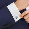 CUFFLINKS MOTHER OF PEARL & STEEL, 123808