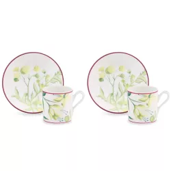 SET OF 2 COFFEE CUPS WITH SAUCER, FLORENZA