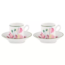 SET OF 2 COFFEE CUPS WITH SAUCER, FLORENZA