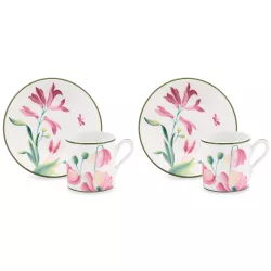 SET 2 TAZZE CAFFE CON PIATTO, FLORENZA