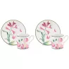 SET OF 2 COFFEE CUPS WITH SAUCER, FLORENZA