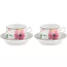 SET OF 2 TEA CUPS WITH SAUCER, FLORENZA