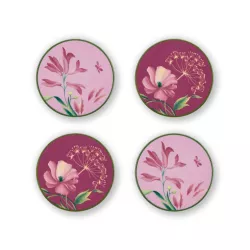 SET OF 4 PORCELAIN COASTERS, FLORENZA