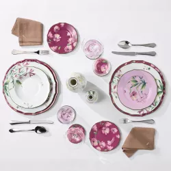 SET OF 4 PORCELAIN COASTERS, FLORENZA