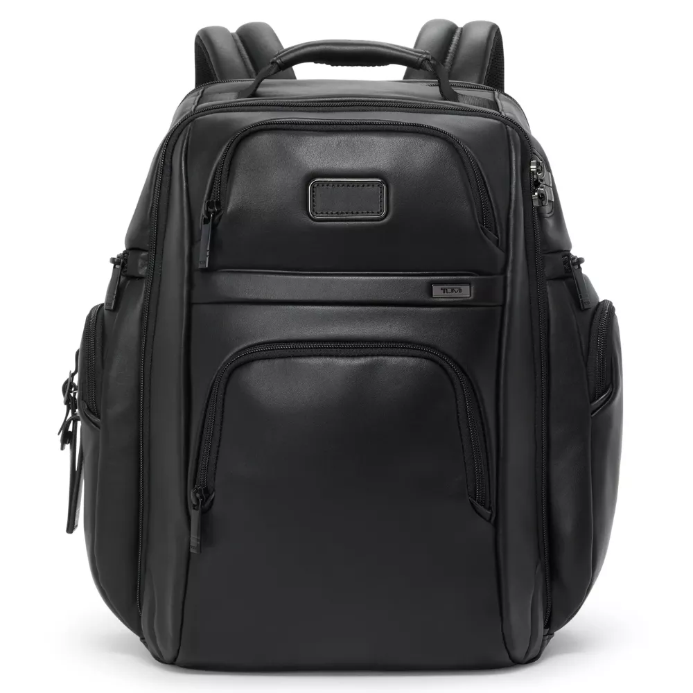 ZAINO NERO IN PELLE, ALPHA 4