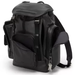 ZAINO NERO IN PELLE, GRIFFEN FLAP HARRISON