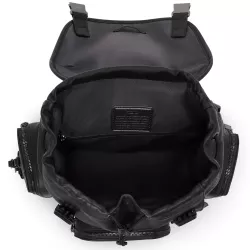 ZAINO NERO IN PELLE, GRIFFEN FLAP HARRISON