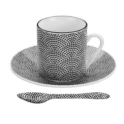 SET 4 TAZZINE CAFFÃ‰ + CUCCHIAINI NIPPON NERO TK 17997 TOKYO DESIGN STUDIO
