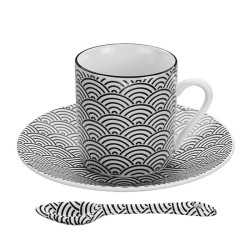 SET 4 TAZZINE CAFFÃ‰ + CUCCHIAINI NIPPON NERO TK 17997 TOKYO DESIGN STUDIO