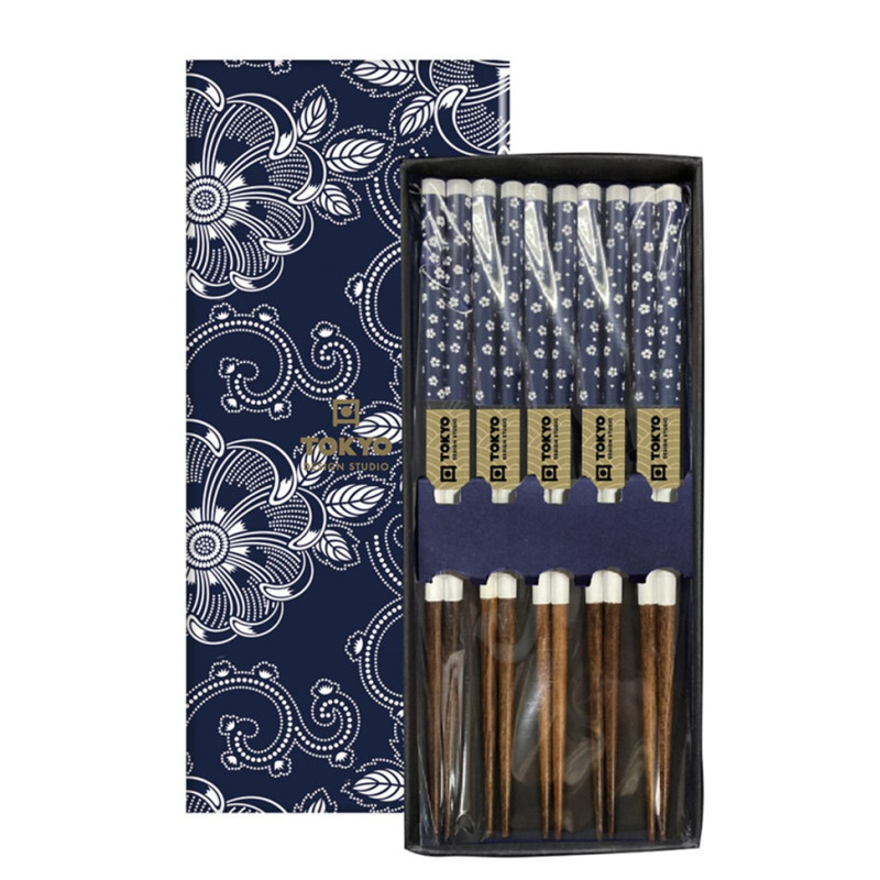 SET DI 5 BACCHETTE, BLUE FLOWERS, TK4618