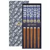 SET OF 5 PAIR OF CHOPSTICKS WAVE BLUE TK 17950 TOKYO DESIGN STUDIO