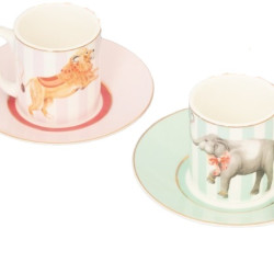 SET OF 2 COFFEE CUPS, LION...