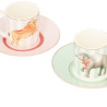 SET OF 2 COFFEE CUPS, LION AND ELEPHANT